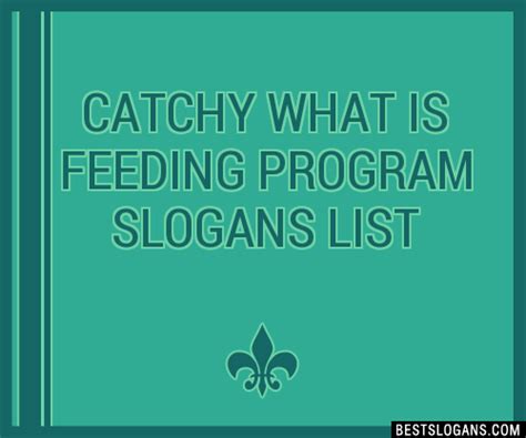 feeding program slogan|feeding program title ideas.